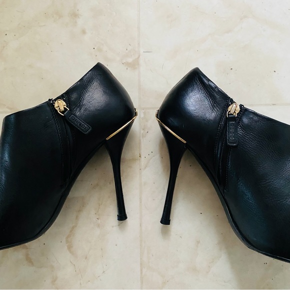$850 Gucci Made in Italy Darwin Nero Black Leather Ankle Boots Booties Size 6/36 - Picture 7 of 15
